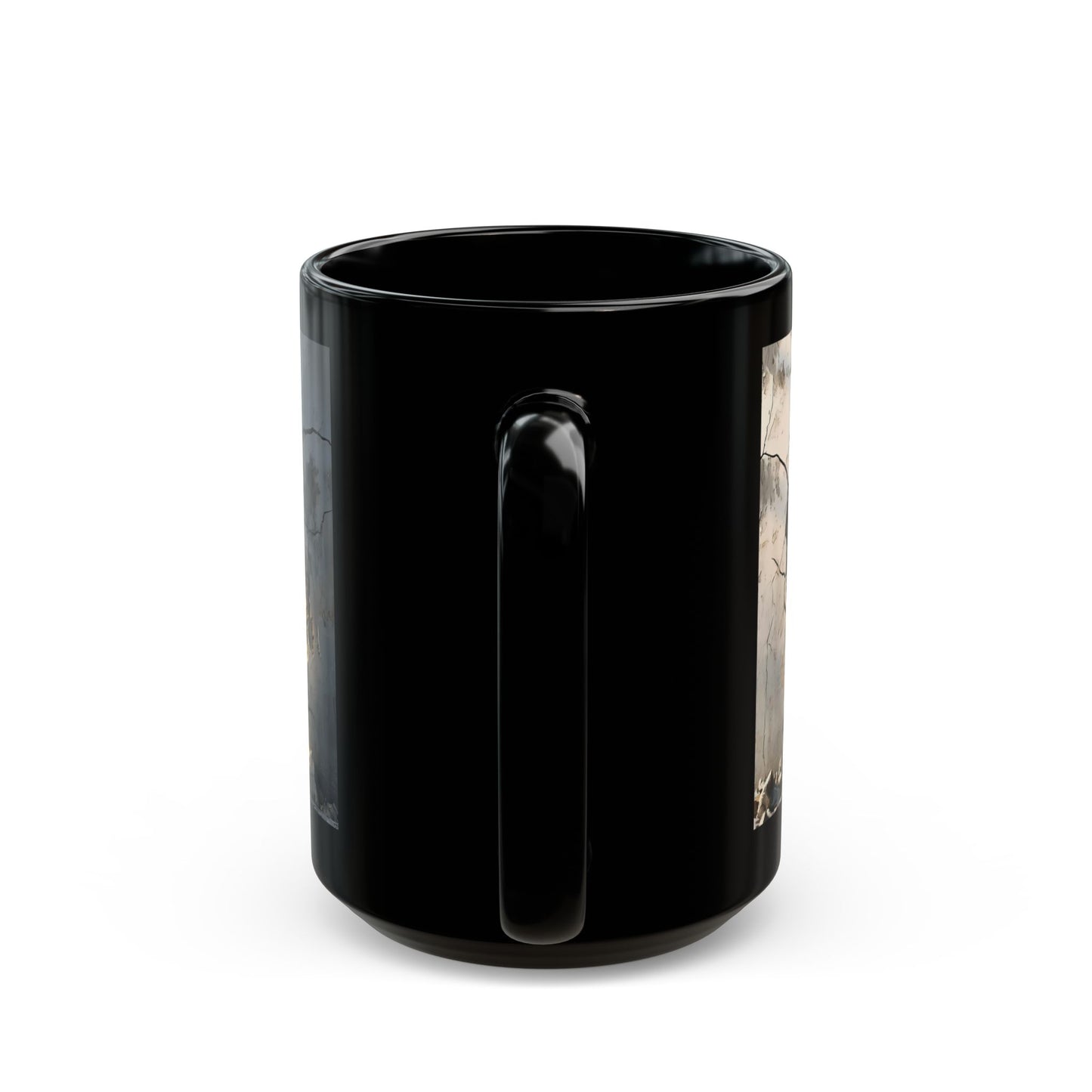3D Bookshelf Coffee Mug — Black Ceramic (11oz, 15oz)
